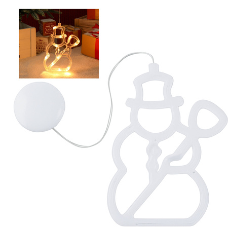 Dekoracja świąteczna LED bałwanek lampka świąteczna na szybę okno na baterie