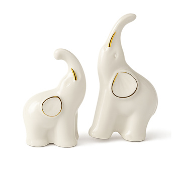 SŁOŃ BIAŁE SŁONIE SŁONIK CERAMICZNY DEKORACYJNY ZESTAW 2szt