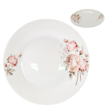TALERZ DESEROWY TALERZYK DO CIASTA RÓŻE RÓŻA KWIATY 19cm