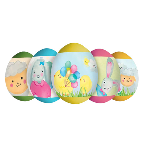 Pastelowe owijki na jajka pisanki 6 sztuk szybka dekoracja na Wielkanoc