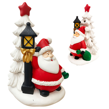 Mikołaj ceramiczny LED 22 cm figurka świąteczna świecąca prezent na święta