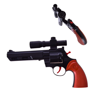 PISTOLET REWOLWER NA KAPISZONY Z LUNETĄ HUKOWY IMITACJA BRONI