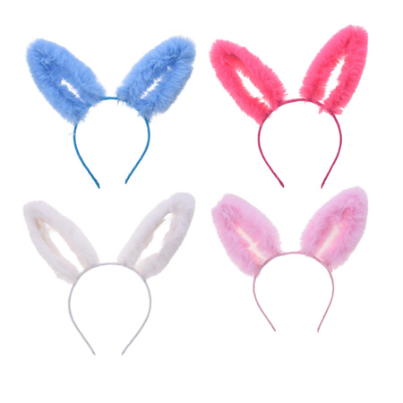 OPASKA USZY KRÓLIKA NA GŁOWĘ FUTRZANE OPASKI NA PRZEBRANIE WIECZÓR