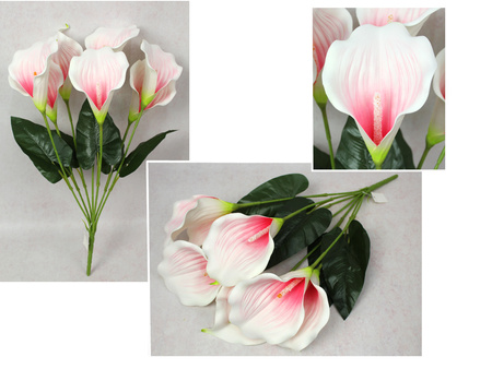 Bukiet kalia sztuczna sztuczne kwiaty kalie różowe 65 cm 7 łodyg