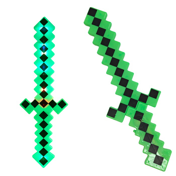 MIECZ MIECZE DIAMENTOWE MINECRAFT ŚWIETLNE PIXEL ŚWIATŁO DŹWIĘK LED 44cm
