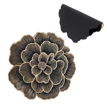 Dekoracyjna podkładka na stół mata stołowa glamour czarna złota kwiat 12szt