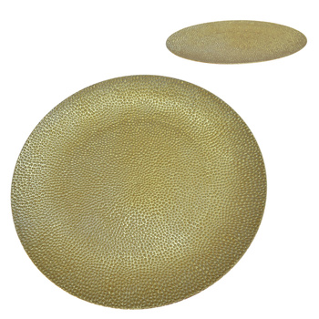 TALERZ ŚWIĄTECZNY ZŁOTY OZDOBNY OBIADOWY TACA POD TALERZE PŁASKI