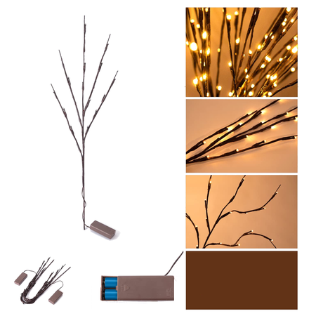 Drzewko LED gałązka świetlna LED 70 cm na baterie do wazonu stroik gałązki