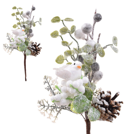 GAŁĄZKI DO STROIKA OŚNIEŻONA GŁÓG STROIKÓW ŚWIĄTECZNA SZYSZKI PTASZEK