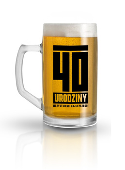 KUFEL DO PIWA URODZINOWY PREZENT NA URODZINY 40 - STKA 500 ml