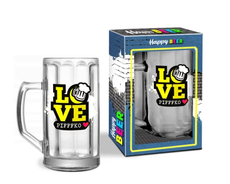 KUFEL SZKLANY 500 ML. LOVE PIFFFKO PREZENT UPOMINEK