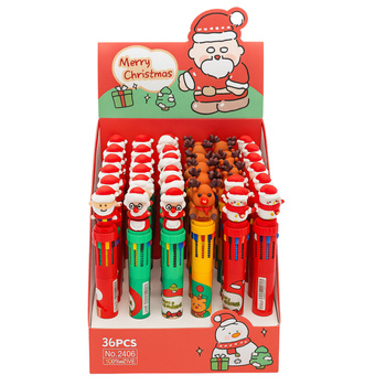 Świąteczny długopis z Mikołajem reniferem prezent dla dzieci 10 kolorów