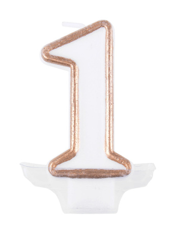 Świeczka cyferka na tort jedynka roczek nr1
