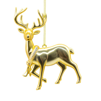 Złoty jeleń na choinkę ozdoba świąteczna wisząca bombka zawieszka złota