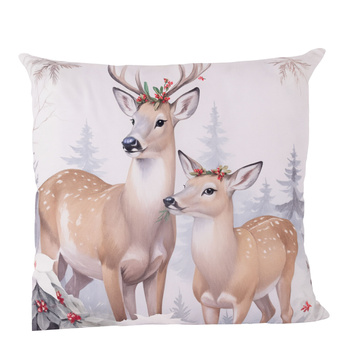 Poszewka świąteczna na poduszkę renifery jeleń dekoracyjna 45x45cm