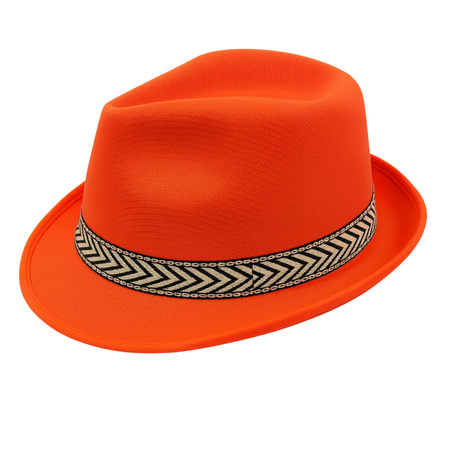 KAPELUSZ POMARAŃCZOWY TRILBY FEDORA KLASYCZNY JACKSON NA WYSTĘPY KARNAWAŁOWE
