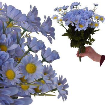 RUMIANEK STOKROTKA MARGERITKA NIEBIESKIE BUKIET SZTUCZNE KWIATY WIOSNA