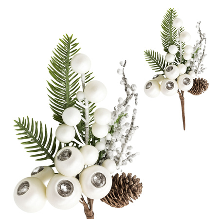 Świąteczna gałązka gałązki do stroików dekoracyjna ozdobna sztuczne kwiaty