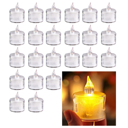 ŚWIECZKA LED LAMPKA ZNICZ WKŁAD DO ZNICZA ŚWIECZNIKA TEALIGHT ZNICZ 24szt