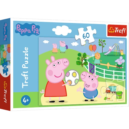 PUZZLE UKŁADANKA ŚWINKA PEPPA ZABAWY W GRONIE PRZYJACIÓŁ 60 el.