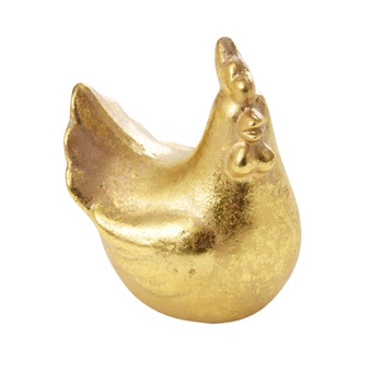 Złota ceramiczna KURA kurka elegancka dekoracja wnętrza figurka