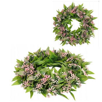 WIANEK DEKORACYJNY RÓŻOWE KULECZKI WIANKI NA STROIK DO STROIKÓW 23cm