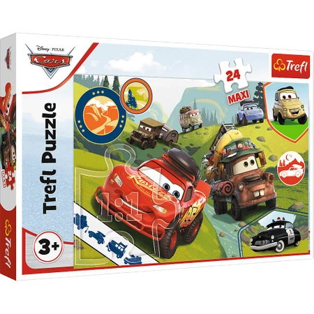 PUZZLE UKŁADANKA MAXI CARS WESOŁE AUTA 24 el.