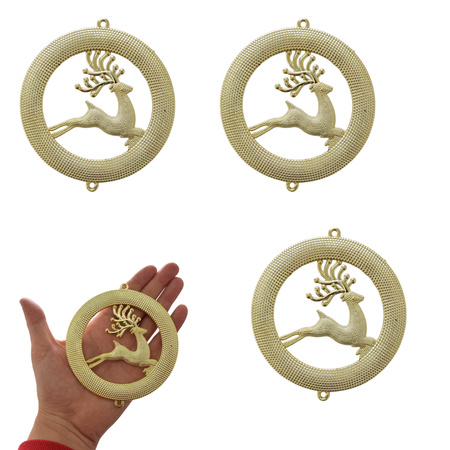 RENIFER BOMBKI ZAWIESZKI NA CHOINKĘ STROIK WIANEK OKNO ZESTAW 3 sztuki