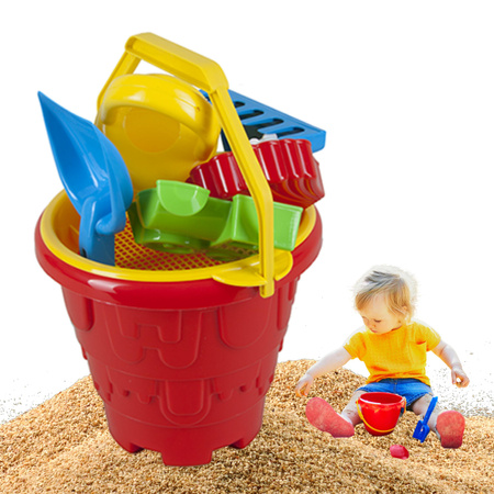 ZESTAW DO PIASKOWNICY ZABAWKI DO PIASKU WIADERKO KONEWKA FOREMKI 7el.