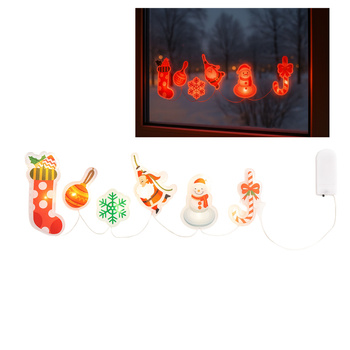 Świąteczne lampki LED na baterie naklejki żelowe na okno świąteczne łańcuch