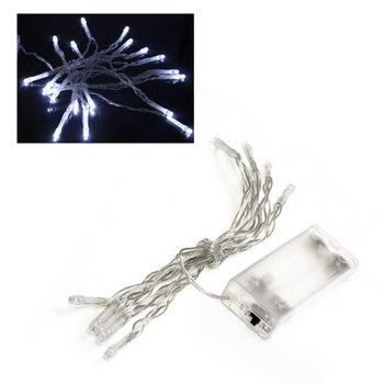 LAMPKI CHOINKOWE ŚWIATEŁKA NA BATERIE ŁAŃCUCH 10 LED BIAŁE ZIMNE ŚWIATŁO