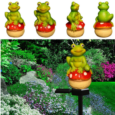LAMPA LED SOLARNA ŻABA OZDOBNA CZUJNIK ZMIERZCHU