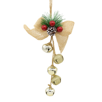 Dzwonki świąteczne z kokardką ozdoba na choinkę drzwi wianki stroik ozdoby