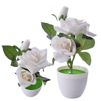 SZTUCZNA RÓŻA BIAŁA RÓŻE RÓŻYCZKI KWIATY SZTUCZNE JAK ŻYWE W DONICZCE