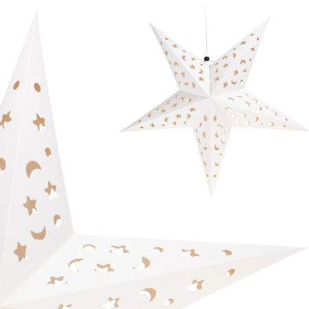 SKŁADANA GWIAZDA PAPIEROWA TEKTUROWA 3D ZAWIESZKA 30 cm