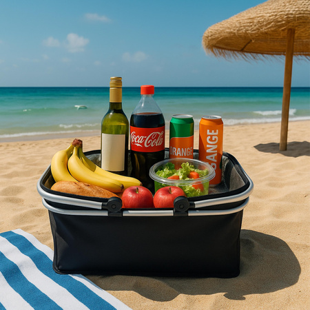 KOSZ PIKNIKOWY SKŁADANY TERMICZNY TURYSTYCZNY KOSZYK NA ZAKUPY IZOLACYJNY