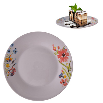 TALERZ DESEROWY TALERZYK DO CIASTA ŁĄKA KWIATY 19cm