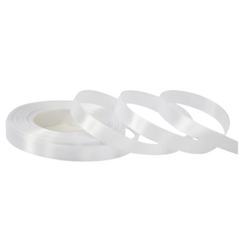 WSTĄŻKA TASIEMKA ATŁASOWA SATYNOWA GŁADKA BIAŁA 12mm