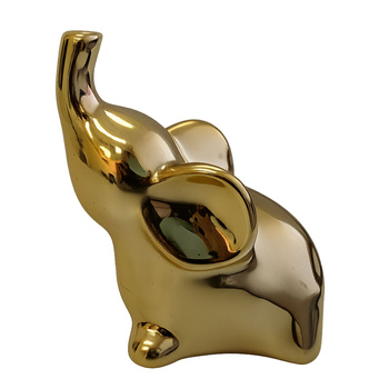 SŁOŃ SŁONIE SŁONIK CERAMICZNY DEKORACYJNY ZŁOTY