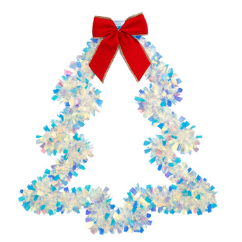 Gwiazda świąteczna z łańcucha holograficznego ozdoba na okno szybę choinkę