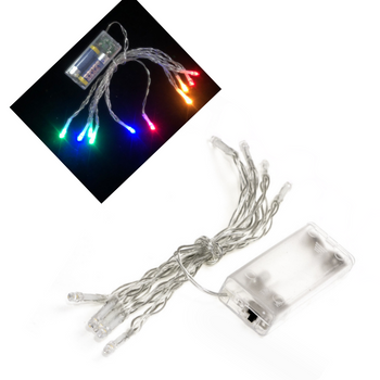 LAMPKI CHOINKOWE ŚWIATEŁKA NA BATERIE ŁAŃCUCH 10 LED MULTIKOLOR