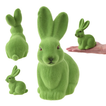 ZAJĄC ZAJĄCZEK KRÓLICZEK FLOKOWANY ZAJĄCZKI DEKORACJA STROIK WIELKANOC