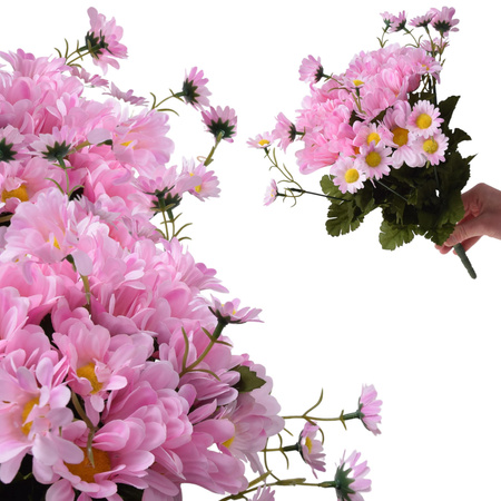 RUMIANEK STOKROTKA MARGERITKA RÓŻOWE BUKIET SZTUCZNE KWIATY WIOSNA