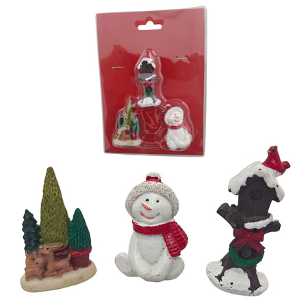 Figurka bożonarodzeniowa figurki do stroików 5 cm komplet 3 szt.