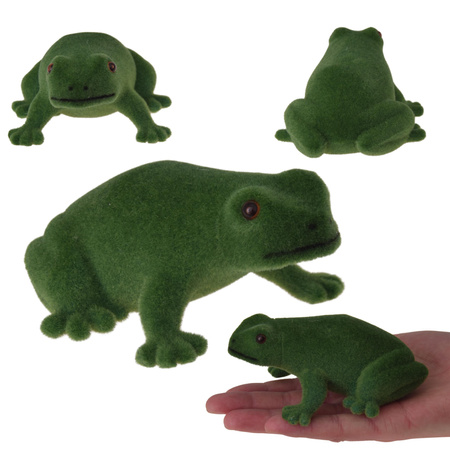 ŻABA ŻABKA FLOKOWONA DEKORACJA OZDOBA WELUROWA FIGURKI DEKORACYJNE