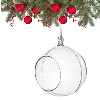 BOMBKA AKRYLOWA BOMBKI Z OTWOREM PLASTIKOWE OTWIERANE TRANSPARENTNE 12cm