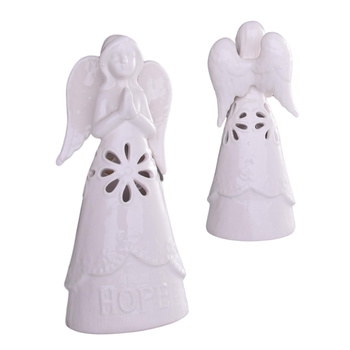 ANIOŁ ANIOŁEK STRÓŻ ANIOŁY FIGURKA CERAMICZNA DEKORACJA BIAŁA