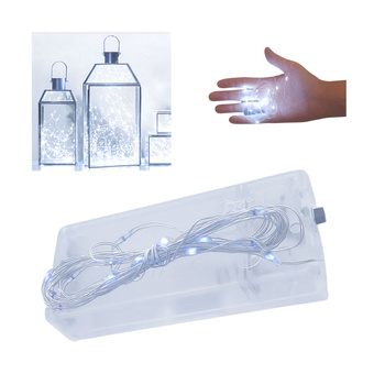 LAMPKI DRUCIKI 20LED ZIMNE BIAŁE ŚWIATEŁKA MIRKO ŻYŁKI NA BATERIE ŻYŁKA