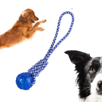 GRYZAK SZARPAK DLA PSA ZABAWKA DO APORTOWANIA TENISOWA PIŁKA SZNUR LINA