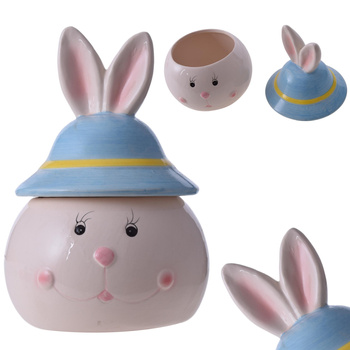 ZAJĄC POJEMNIK CERAMICZNY Z POKRYWKĄ NA DROBIAZGI SŁODYCZE WIELKANOC